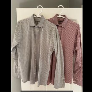 2 Express Fitted Button Down Dress Shirts